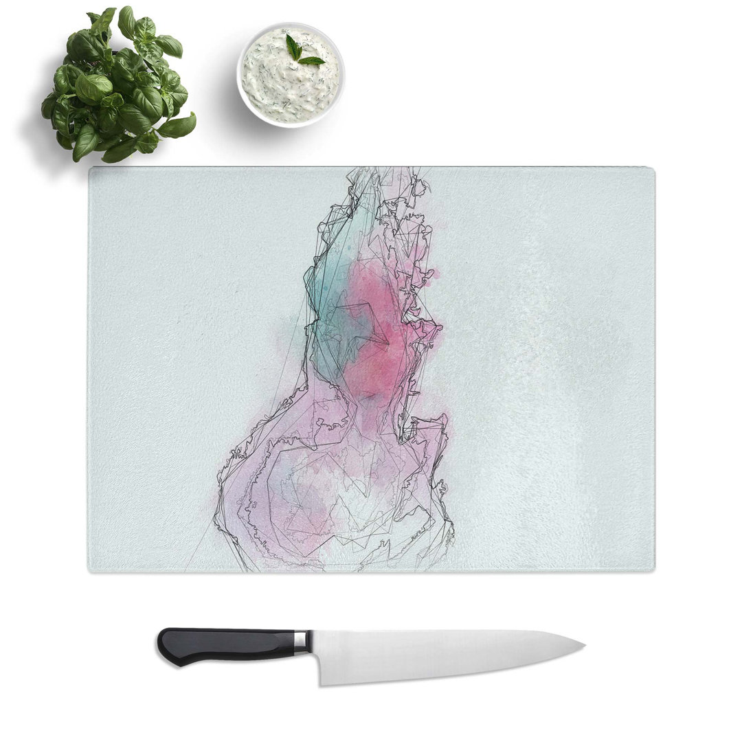 Glass Falling Down in Abstract Chopping Board