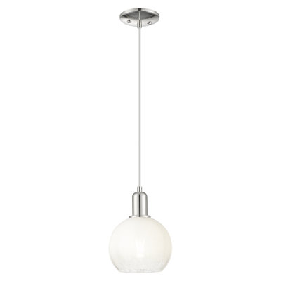 Downtown Urban - Brookhaven Globe - Mini luminaire suspendu à cordon 8 po - Finition noir mat - Abat-jour ardoise