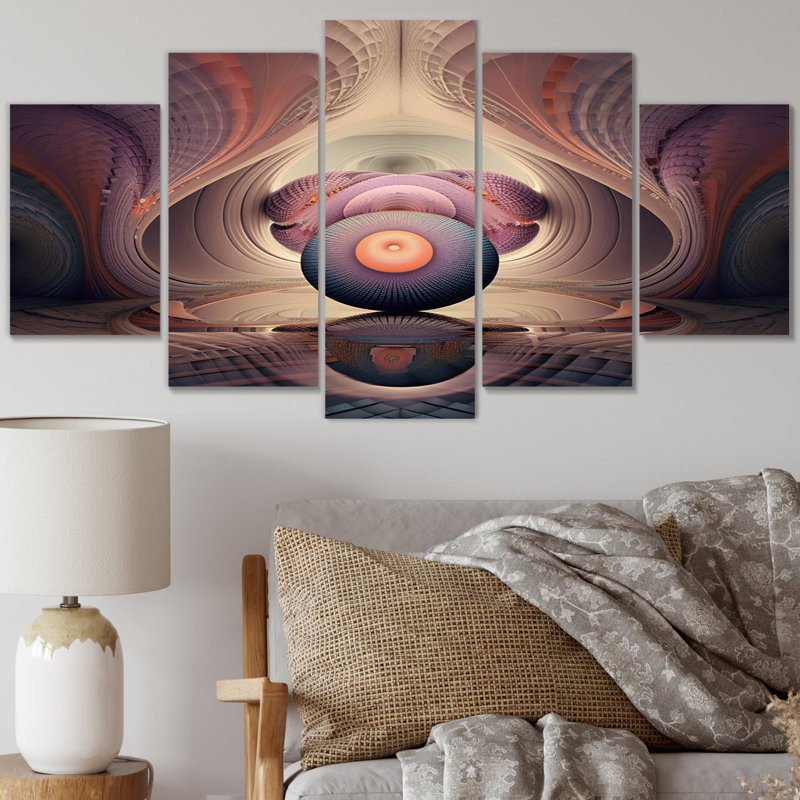 Interior Architecture Of Mystical Imagination II - Abstract Landscape Wall Art Living Room - 5 Panels