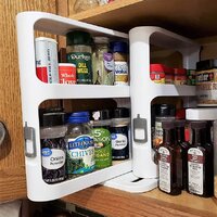 Cabinet Caddy (White), Pull-and-Rotate Spice Rack Organizer