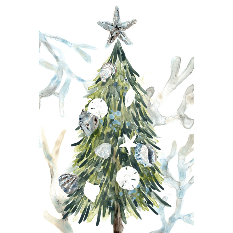 Coastal Christmas Shell Collection B by June Erica Vess - Painting Print, Wrapped Canvas, 122cm H x 81cm W x 3.18cm D
