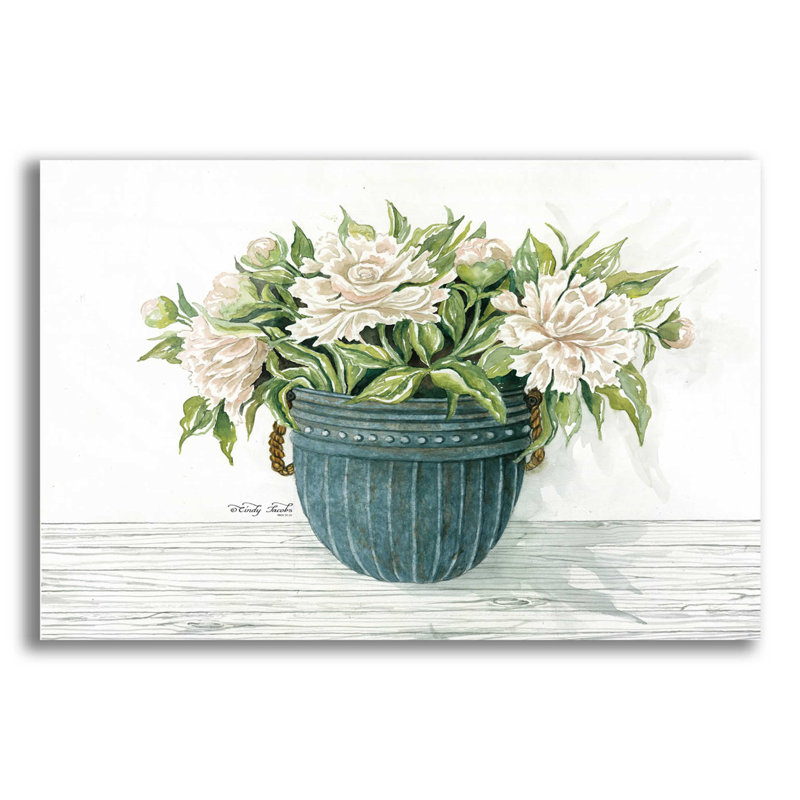Pivoines galvanisées par Cindy Jacobs - impression sans cadre, H 12 po x l 16 po x P 0,13 po