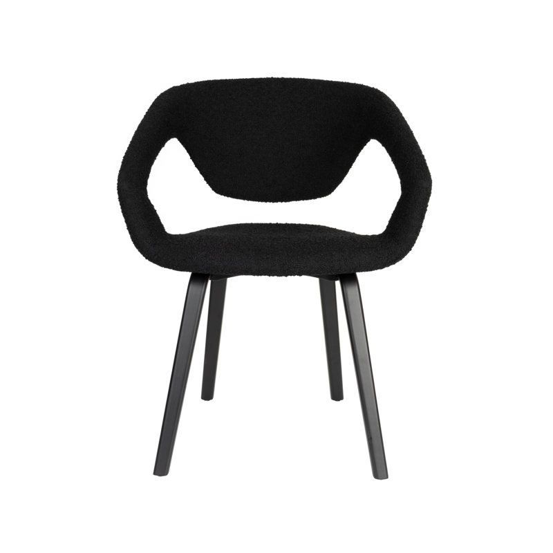 Chaises de salle à manger Flexback (2), Noir, Noir