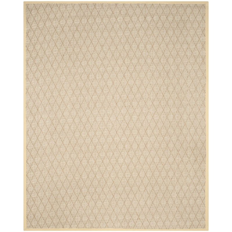 Tapis géométrique en laine et sisal tissés à la main Natural Fiber, Rectangle 8 pi x 10 pi