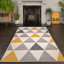Zhora Tufted Ochre Grey Geometric Rug-34475797