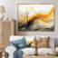 Paysages de rêves vagues rétro jaune noir - formes abstraites, art mural, salon-147391840-147391866