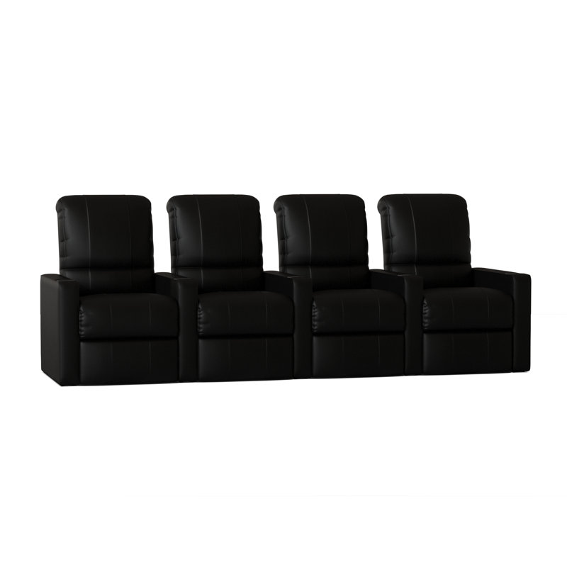 Rangée de sièges de cinéma maison (rangée de 4), Noir luxe, Électrique