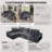 114" Extra Large Upholstered Corduroy Sofa with Charging Station & Cup Holders, Compression Packaged, 3-Seat Modern Couch for Living Room, Dark Gray-1738710950