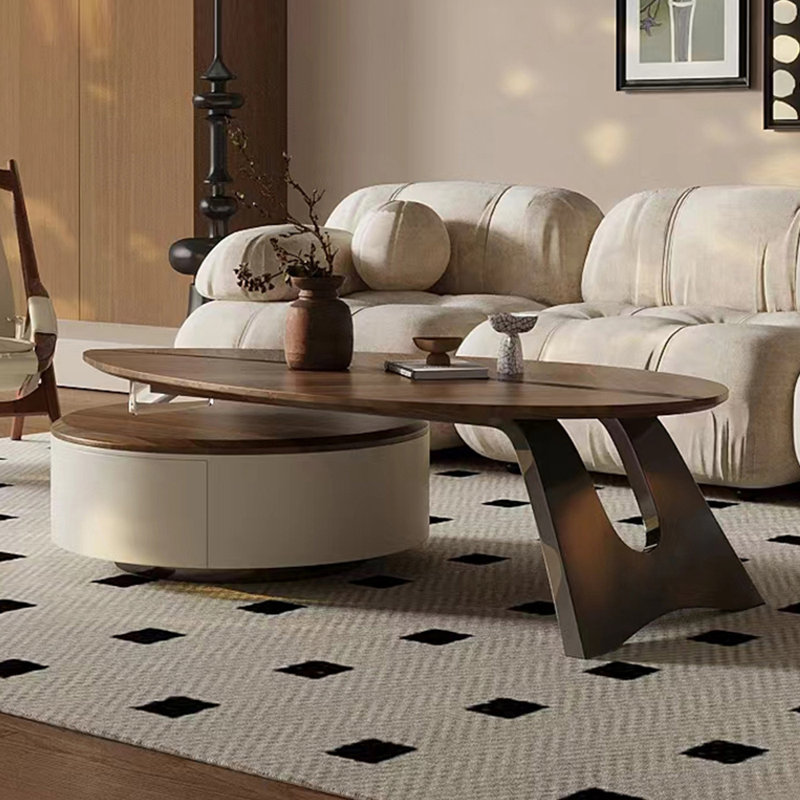Table basse moderne minimaliste en forme de feuille