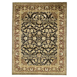 Hand Knotted Wool Area Rug in Black And Red