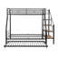 Lit superposé en métal avec lit gigogne et escalier de rangement-1659144629