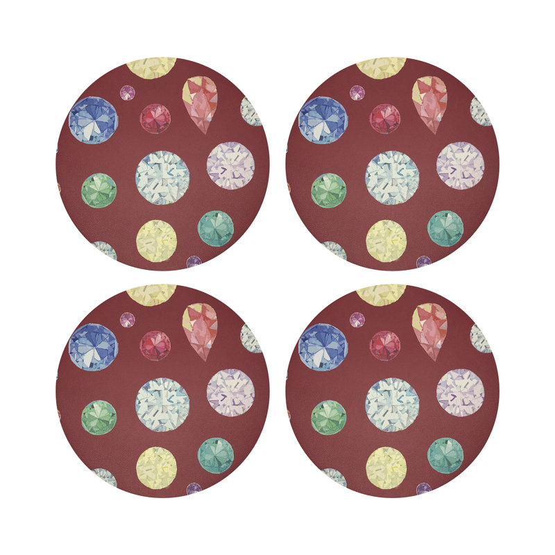 Jewel Pebble 16" Vinyl Placemat, Red