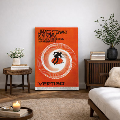 «Vintage Vertigo», affiche de film en spirale, images de film rétro minimalistes, impression sur toile encadrée