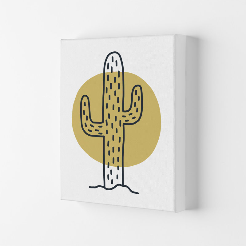 Cactus Moon by Pixy Paper - Print, Wrapped Canvas, 29.7cm H x 21cm W x 4cm D