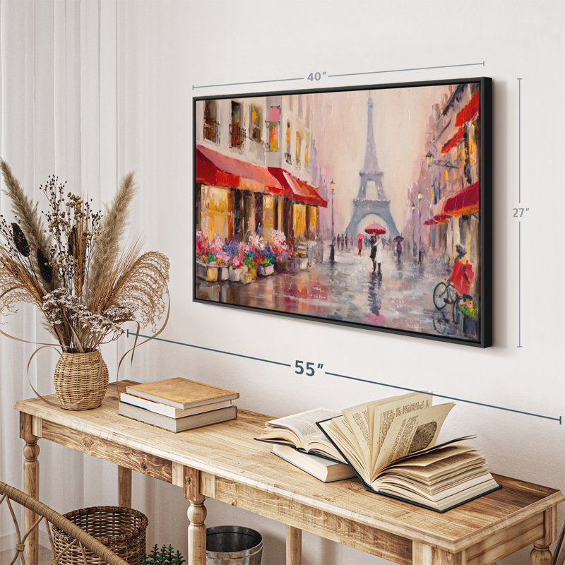 «Rainy Paris, reproduction sur toile», H 27 po x l 40 po