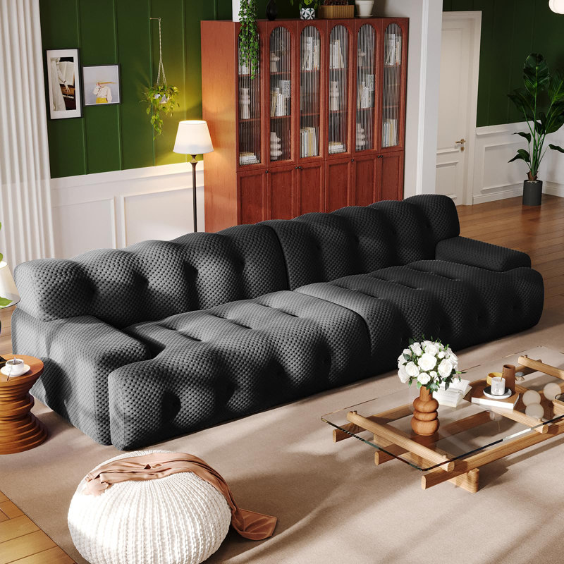 Canapé modulaire rembourré 118 pièces 2 pièces pour salon 118 po, Noir