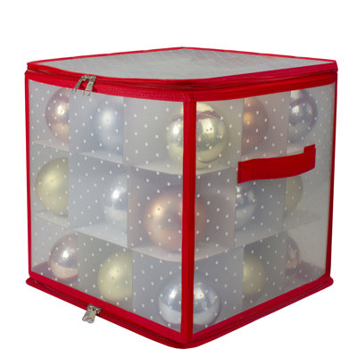 Boîte de rangement de Noël 12 "à fermeture éclair transparente - peut contenir 27 décorations
