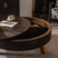 Table basse ronde 39,37 po - Rangement - Brun-129691295-129581525