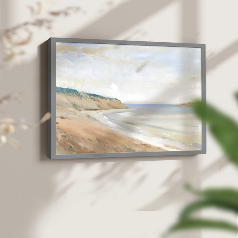 Shoreline Study I -Framed Print - Restickable, H 8 po x l 10 po, Gris