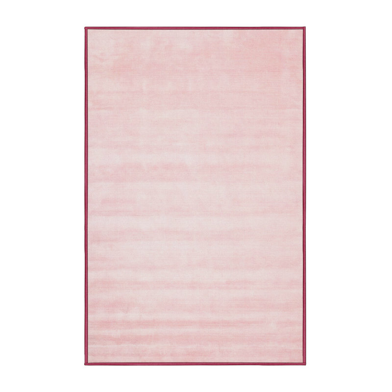 Tapis de zone rose contemporaine, Rectangle 5 pi x 7 pi