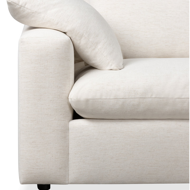 Canapé modulaire 2 pièces Remy, Chenille Crypton® neige Nomad, Orienté à droite