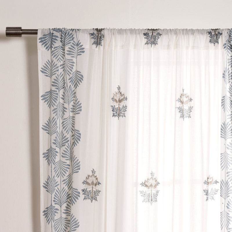 Landrum Cotton Blend Sheer Curtain Panel Pair