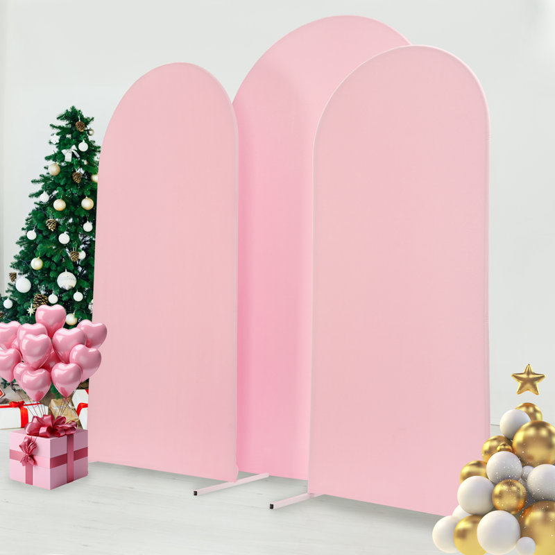 Ensemble de 3 supports en métal, Blanc / rose