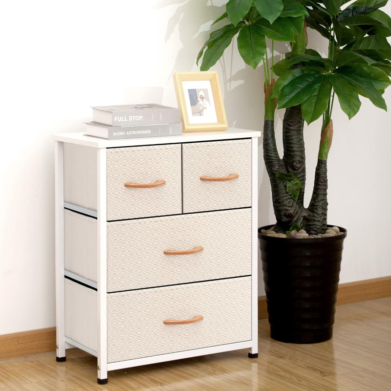 Fosteen 21.2'' W 4 - Drawer Dresser, White/Beige