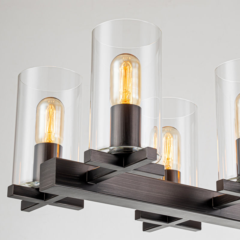Luminaire suspendu pour îlot de cuisine noir à 10 lumières Streamline