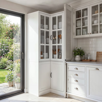 78.9"H Corner Kitchen Pantry Cabinet