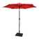 8.8 Feet Outdoor Aluminum Patio Umbrella, Patio Umbrella, Market Umbrella With 42 Pound Square Resin Umbrella Base, Push Button Tilt And Crank Lift, Creme