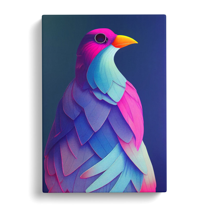 Bird Vaporwave Vol.1 - Wrapped Canvas, 76cm H x 50cm W x 3cm D