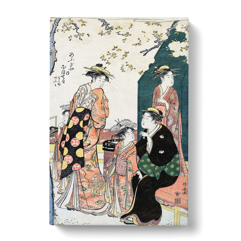 Portrait Of The Courtesan Nioteru Of The Ogiya by Torii Kiyonaga - Wrapped Canvas Painting, 76cm H x 50cm W x 3cm D