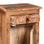 Table de bout en bois recyclé avec aspect vieilli, armoire et tiroir, l 17,51 po x P 13,11 po H 26,48 po