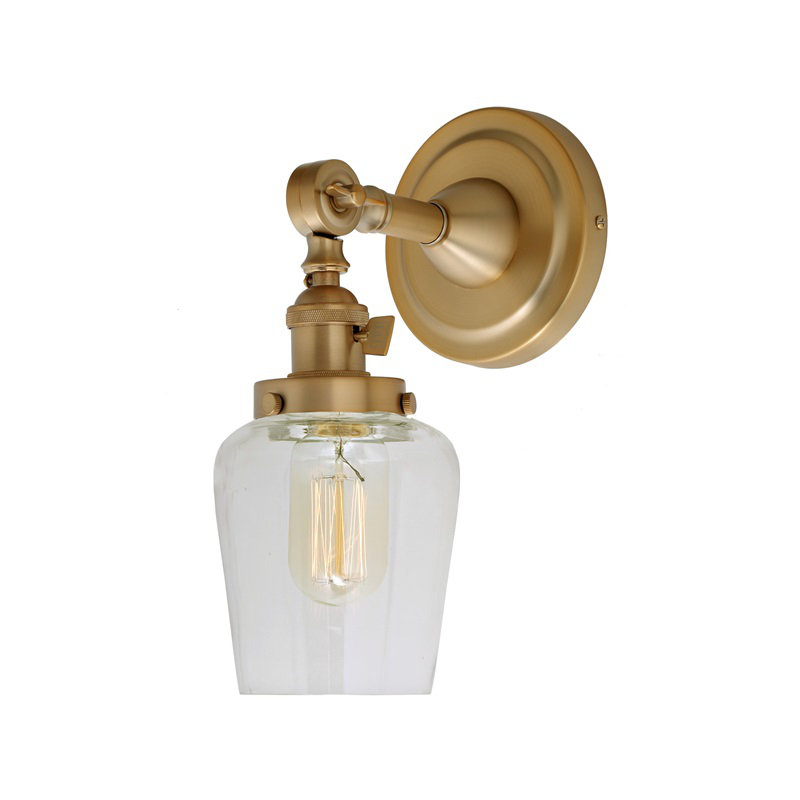 Martucci Armed Sconce, Rubbed Brass