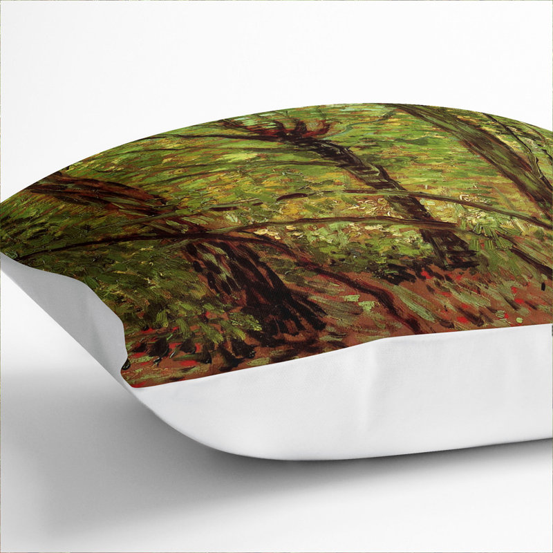 Trees and Undergrowth Scatter Cushion with Filling, White, 55cm H x 55cm W x 20cm D