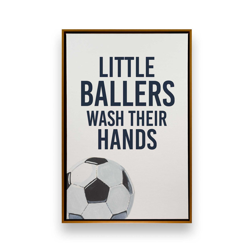 Les petites balleuses se lavent les mains, H 36,75 po x l 24,75 po, Cadre flottant, Or poli