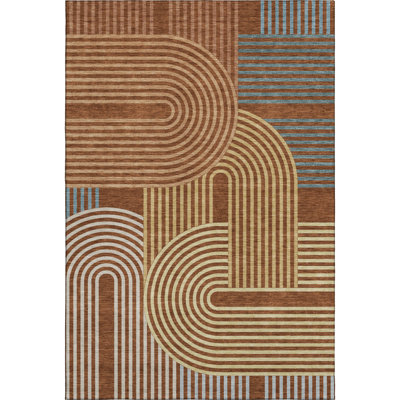 Premium Machine Washable Villers Mid-Century Modern Rug