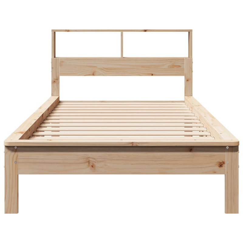 Vidaxl Bookcase Bed Without Mattress Solid Wood Pine, Brown, Small Single (2'6)
