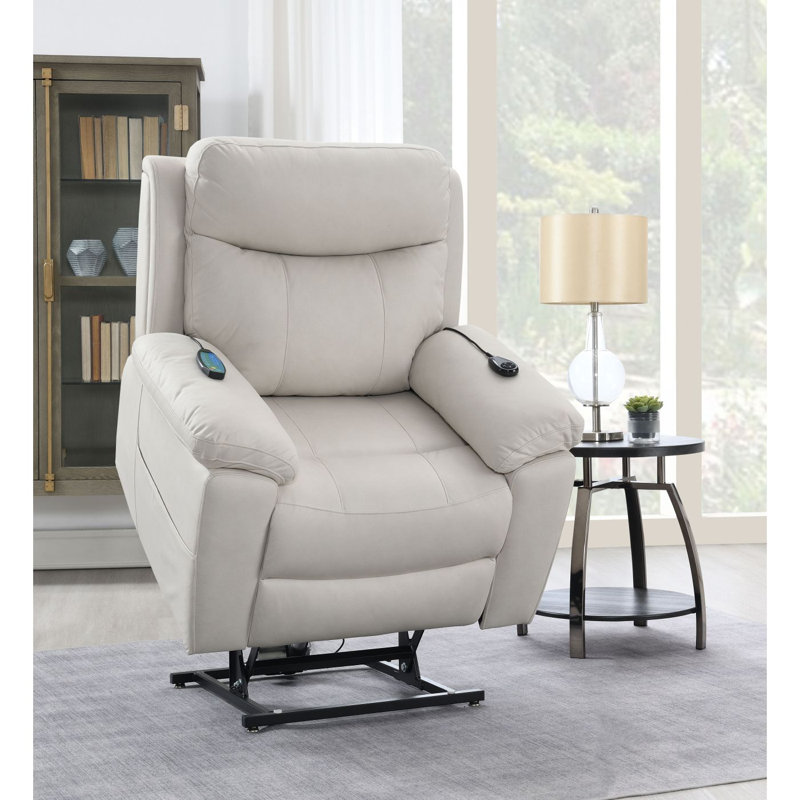 Fauteuil inclinable électrique en microfibre Chriki, Beige