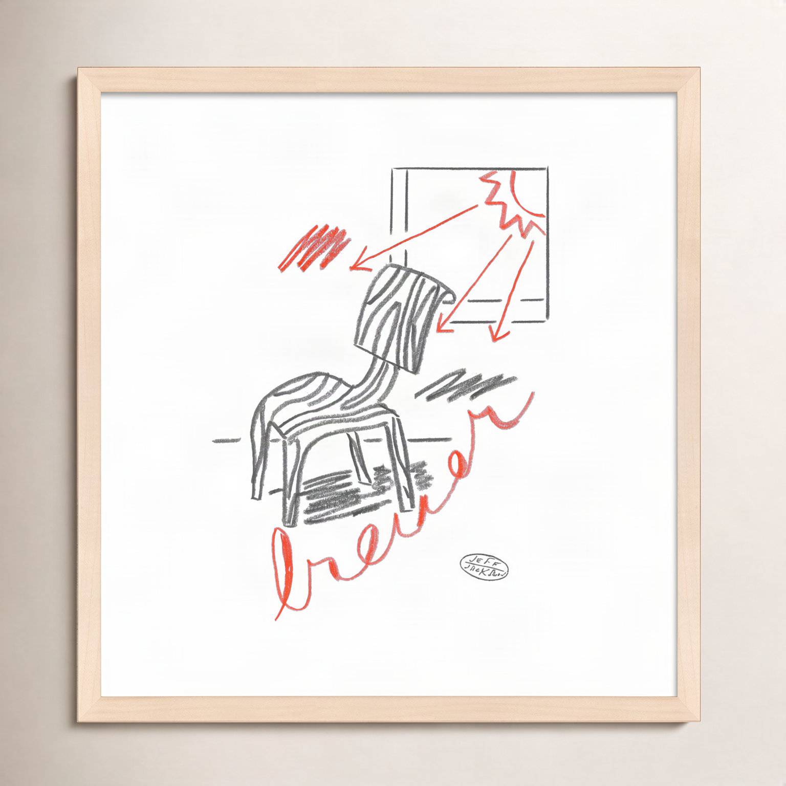 Chairs Breuer Print by Jeff Jackson, 20" W x 20" H, Maple Single Picture Framed Paper