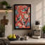 Puffins and Folk Flowers Boho - Wrapped Canvas-620920483-620920480