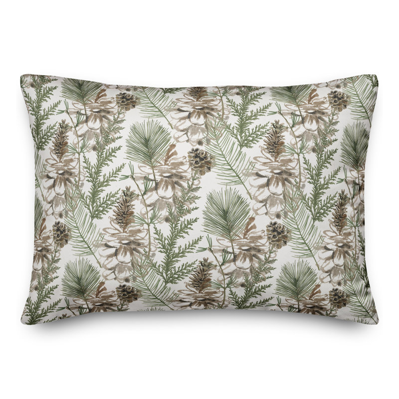 Floral Throw Pillow, White