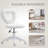 Office Task Chair, Heart Chair with Swivel Wheels, White