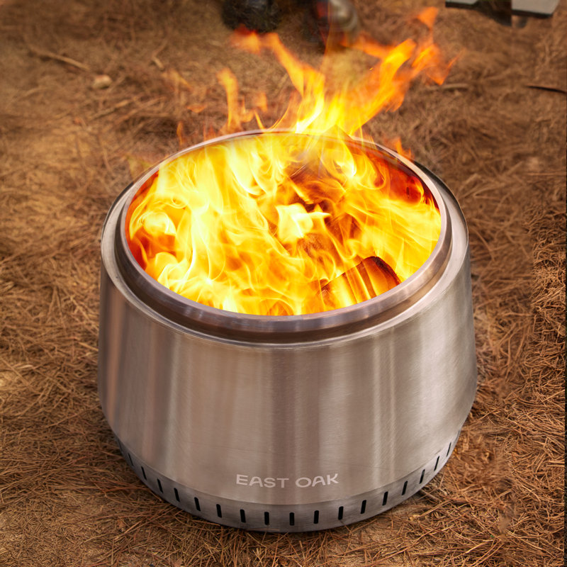 Stainless Steel 21'' Smokeless Fire Pit with Ash Pan