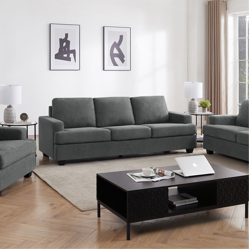 Canapé rembourré moderne, canapé 3 places, confortable et polyvalent pour divers décors