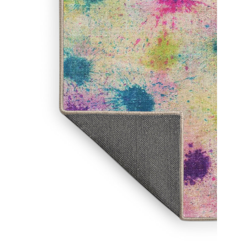 Tapis rose/bleu contemporain, Rectangle 8 pi x 10 pi