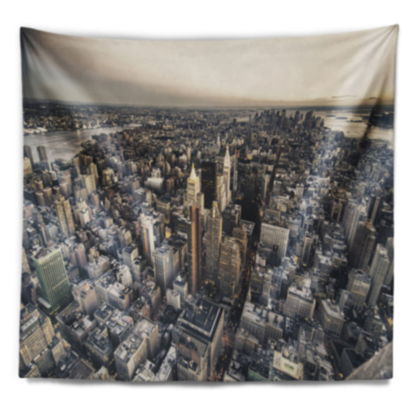 Architecture moderne et couleurs de la tapisserie new york cityscape, H 78 po x l 92 po