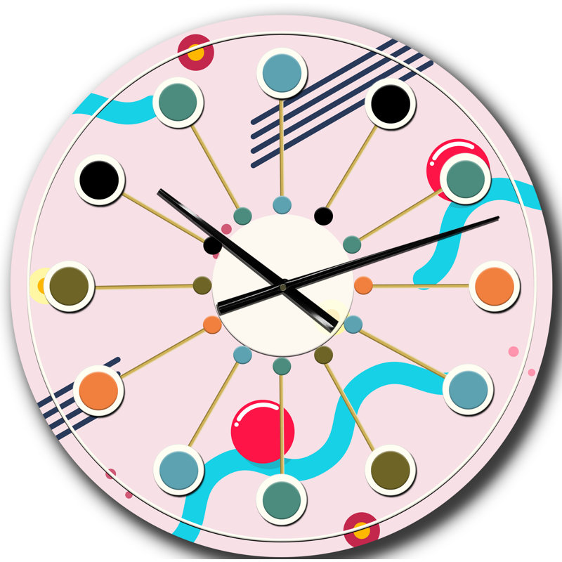 Horloge murale rétro Mid-Century, Surdimensionné