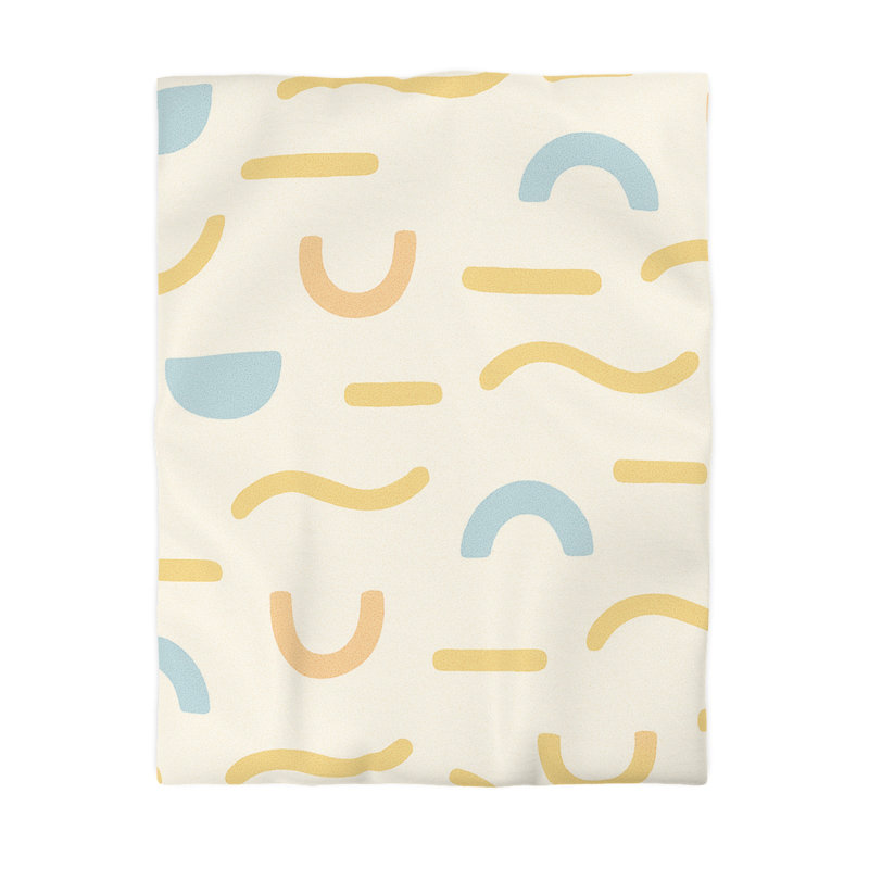 Microfiber Duvet Cover Boho Style, Design 86, Cream, Twin Duvet Cover